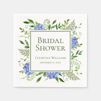 Serviette En Papier Baby Shower Fleurs d'Hydrange Bleues