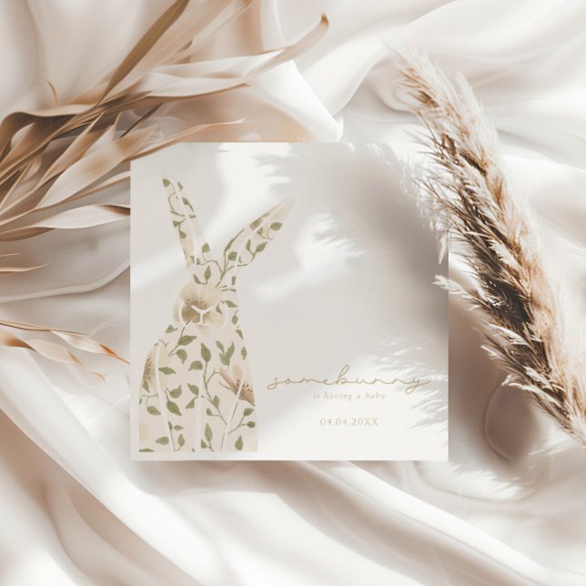 Serviette En Papier Baby shower floral de Pâques de printemps (Créateur téléchargé)