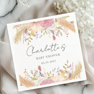 Serviette En Papier Baby shower Floral moderne