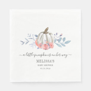 Serviette En Papier Baby Shower Floral Roses Roses Pink Citrouille