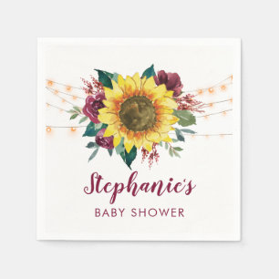 Serviette En Papier Baby shower floral Sunflower Lights