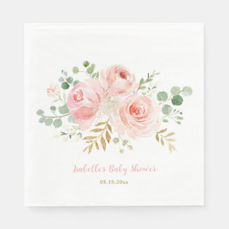 Serviette En Papier Baby shower floral transparent serviettes personna