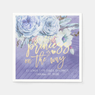 Serviette En Papier Baby shower floral une petite princesse est en rou