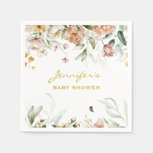 Serviette En Papier Baby shower Flore rose pâle Plafond Standard Déjeu
