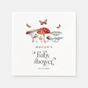 Serviette En Papier Baby shower forestier de champignon