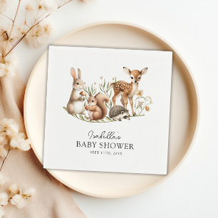 Serviette En Papier Baby shower forestier Végétation Forêt Animaux