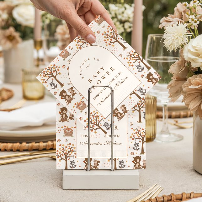 Serviette En Papier Baby Shower Forêt d'Automne (Créateur téléchargé)