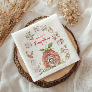 Serviette En Papier Baby Shower Forêt de Fraises