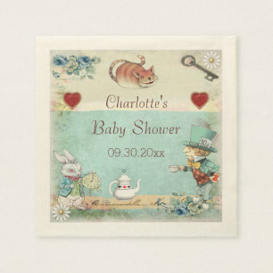 Serviette En Papier Baby shower fou de thé de chapelier personnalisé