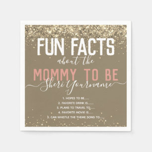 Serviette En Papier Baby shower Fun Facts Gold Parties scintillant Gir