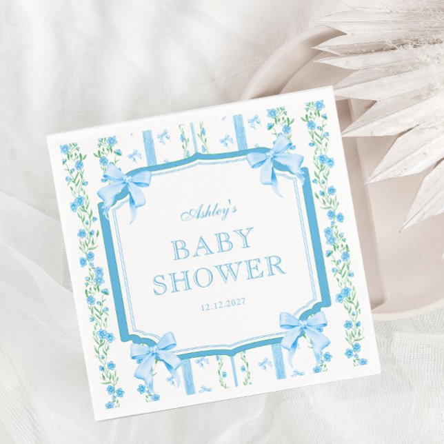 Serviette En Papier Baby shower Garçon bleu (Créateur téléchargé)