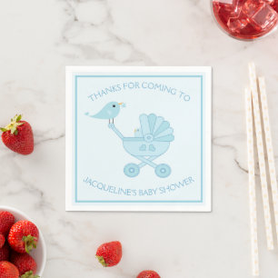 Serviette En Papier Baby shower garçon bleu mou