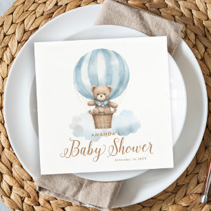 Serviette En Papier Baby shower Garçon bleu Teddy Bear
