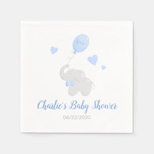 Serviette En Papier Baby shower garçon mou Eléphant Boulon Papier Napk