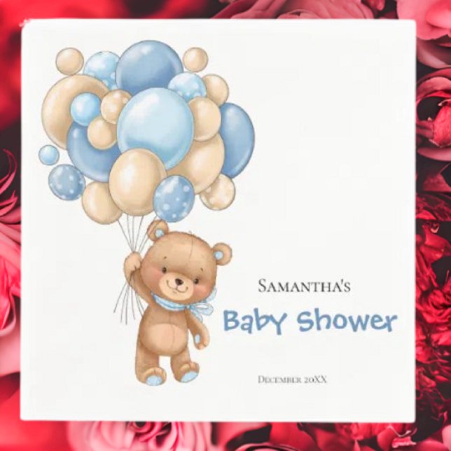 Serviette En Papier Baby shower Garçon ours en peluche - Blanc (Planning A Party Is Fun When You Shop With Us. Find Everything You Need)