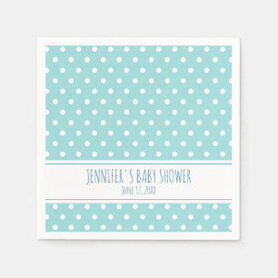Serviette En Papier Baby shower Garçon Polka bleu