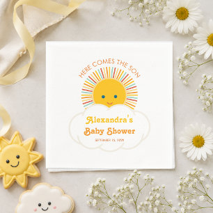 Serviette En Papier Baby Shower Garçon Soleil Voici le Fils Nuage Mign