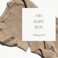 Baby Shower Garçon Taupe Champignon Personnalisé
