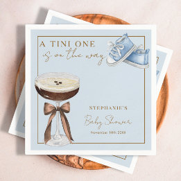 Serviette En Papier Baby shower Garçon Tini One Blue Espresso Martini