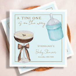Serviette En Papier Baby shower Garçon Tini One Blue Espresso Martini