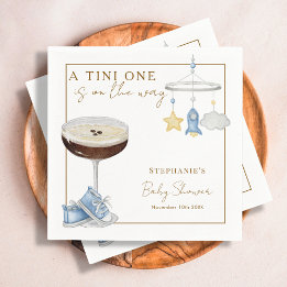 Serviette En Papier Baby shower Garçon Tini One Blue Espresso Martini