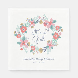 Serviette En Papier Baby shower Garden Wreath