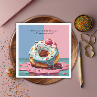 Serviette En Papier Baby-Shower Genre Neutre aux Paillettes de Donut M