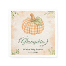 Baby Shower Gingham d'automne Un Petit Citrouille