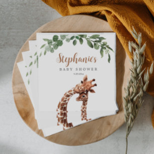 Serviette En Papier Baby shower Giraffe