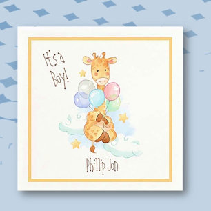 Serviette En Papier Baby shower Giraffe Papier Napkin