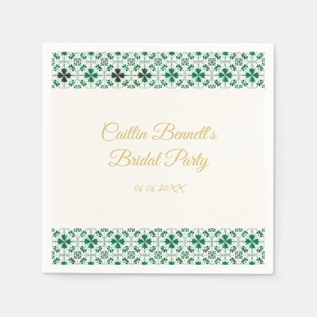Serviette En Papier Baby shower Gold Modern Green St. Patrick's Day (Devant)
