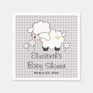 Serviette En Papier Baby shower gris et jaune de neutre de genre