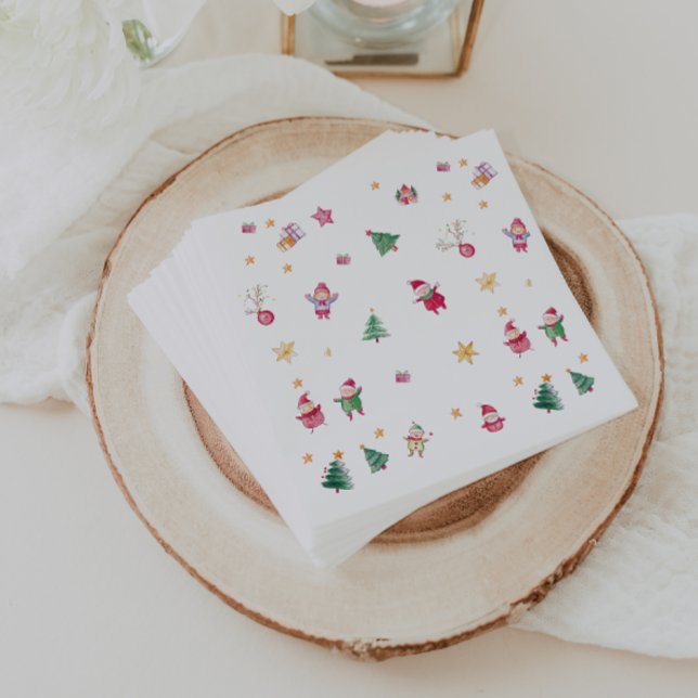 Serviette En Papier Baby Shower Hiver Noël  (Créateur téléchargé)