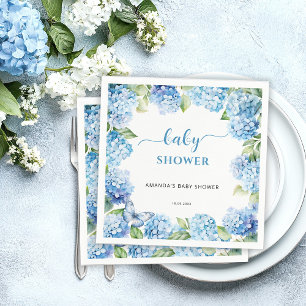 Serviette En Papier Baby Shower Hortensia Azul