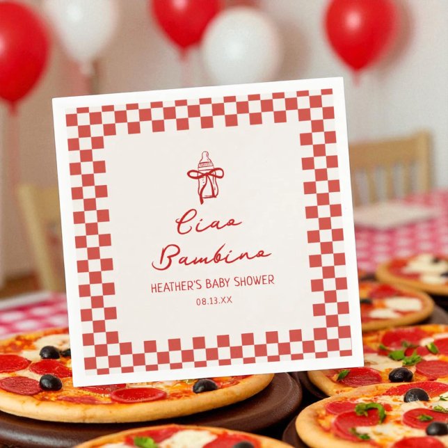 Serviette En Papier Baby shower italien de pizza Ciao Bambino (Créateur téléchargé)