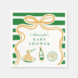 Serviette En Papier Baby shower italien vert Ciao Bambino