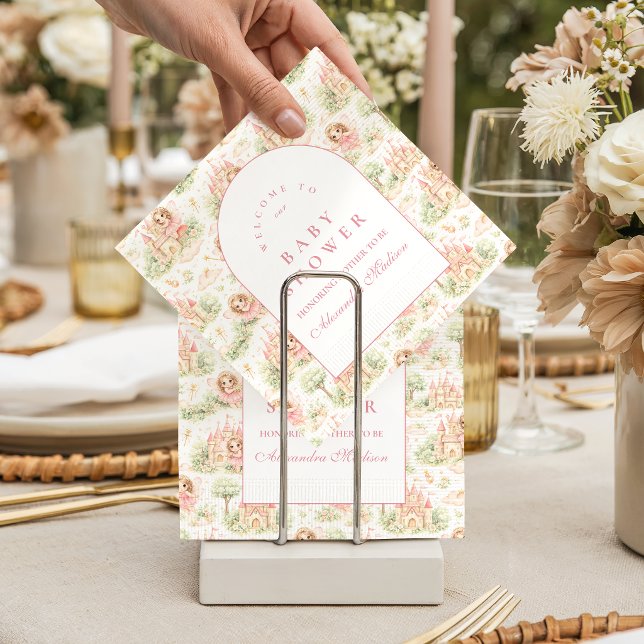 Serviette En Papier Baby Shower Jardin de Fées Rose (Créateur téléchargé)