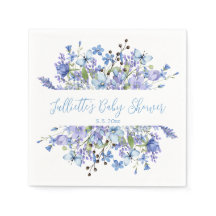 Baby shower Jardin Fleur sauvage Bleu Doux