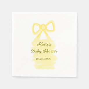 Serviette En Papier Baby shower jaune arc aquarelle élégant moderne