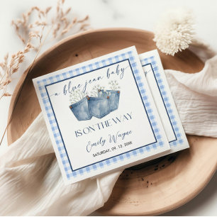 Serviette En Papier Baby Shower Jean Bleu