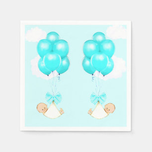 Serviette En Papier Baby shower jumeaux