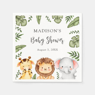 Serviette En Papier Baby shower Jungle Safari Animaux