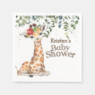 Serviette En Papier Baby shower Jungle Safari Giraffe