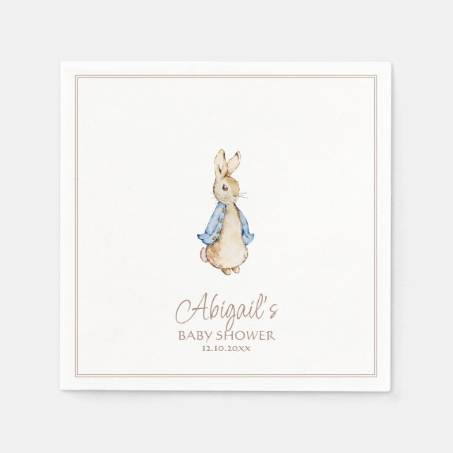 Serviette En Papier Baby Shower Lapin (Devant)