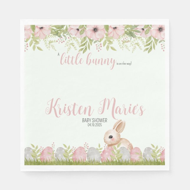 Serviette En Papier Baby shower lapin de Pâques (Devant)