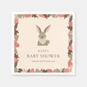 Serviette En Papier Baby shower lapin en bois mignon / Saupoudrer
