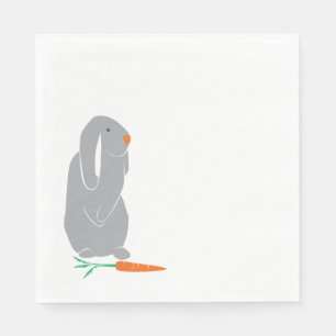 Serviette En Papier Baby shower lapin gris moderne serviettes d'annive