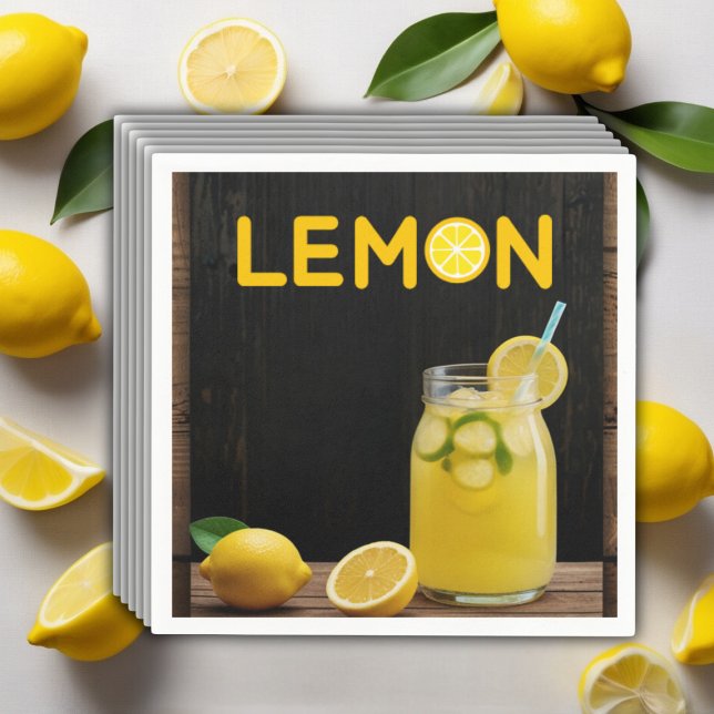 Serviette En Papier Baby Shower Limonade Citron Rustique (Créateur téléchargé)