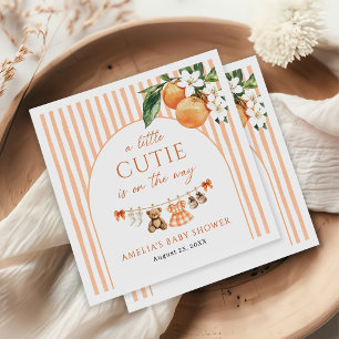 Serviette En Papier Baby Shower Little Cutie Orange Citron