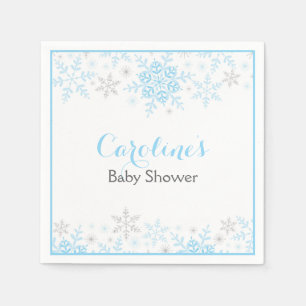 Serviette En Papier Baby shower Little Snowflake Napkin